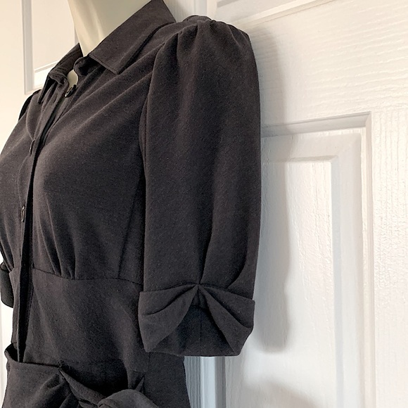 Nanette Lepore Faux Wrap Wool Dress Size 0 **Dark Grey** - Picture 4 of 5